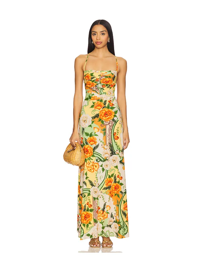 Agua Bendita Agua Bendita ARISTA マキシドレス - Orange,Green.の商品画像