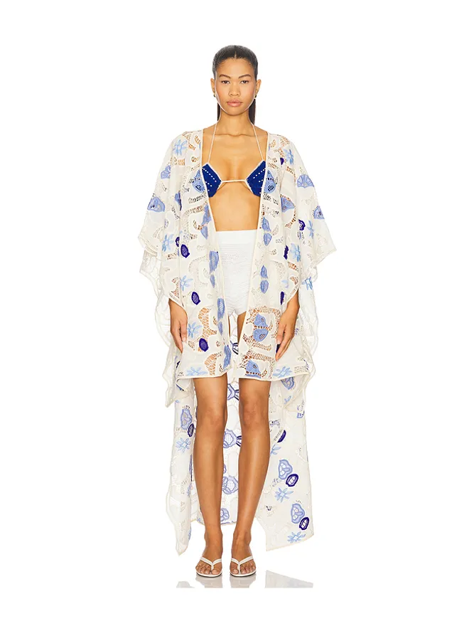 Agua Bendita Agua Bendita DARA ローブ - Ivory,Blue.の商品画像