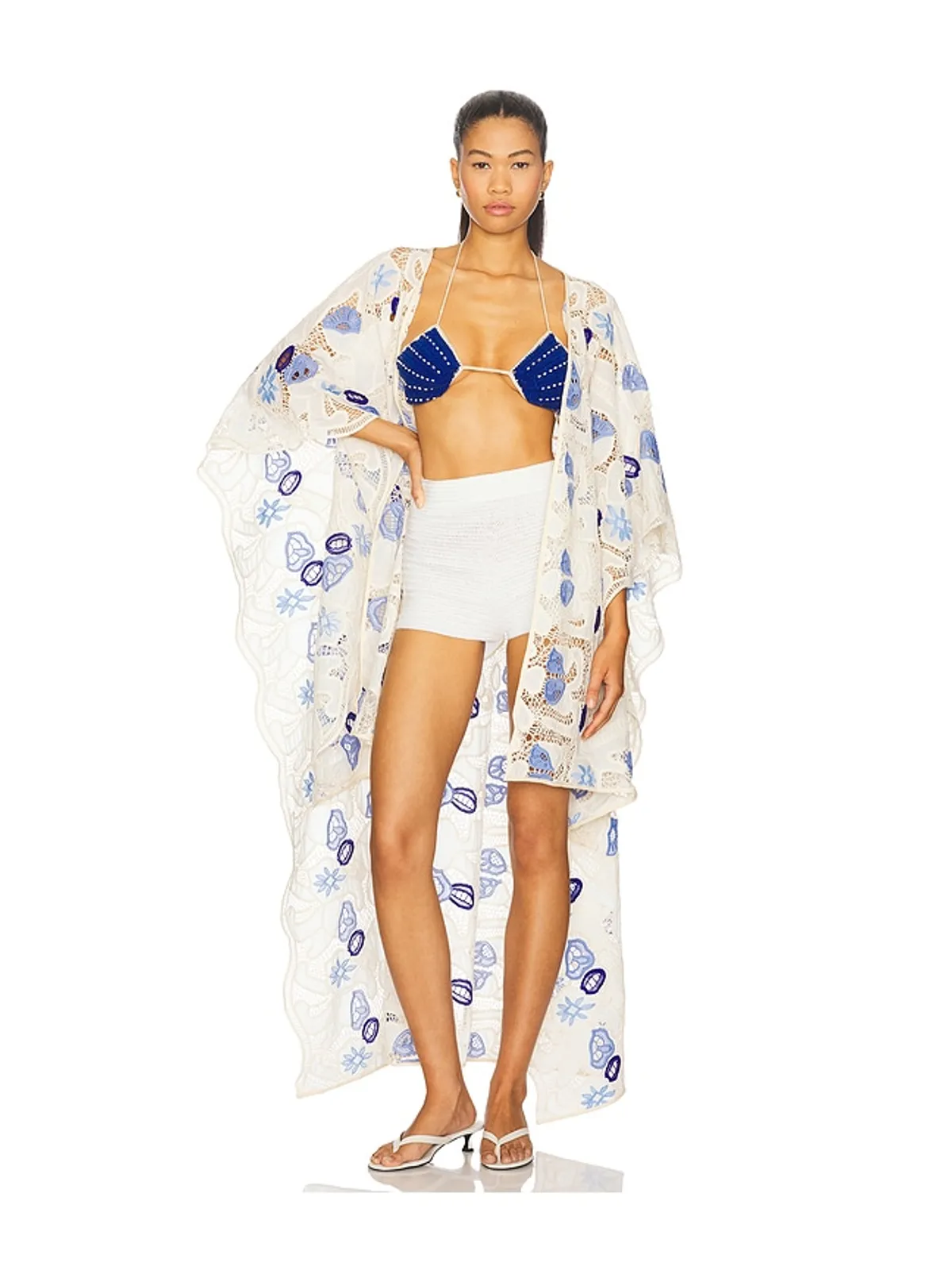 Agua Bendita DARA ローブ - Ivory,Blue. - 画像4