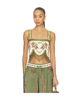 Agua Bendita AIDA トップ - Olive,White. - サムネイル1