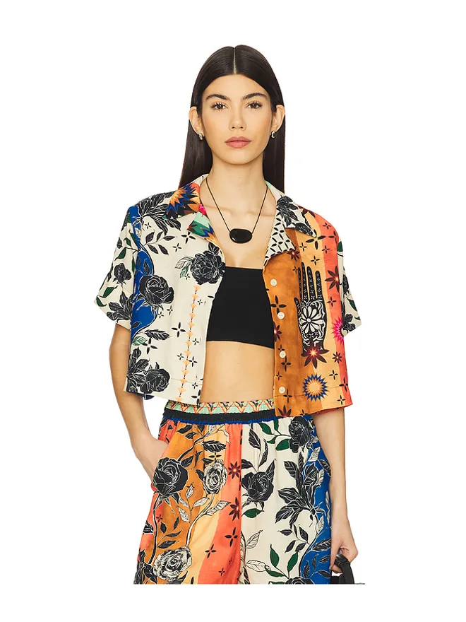 Agua Bendita Agua Bendita ITSY シャツ - Blue,Orange.の商品画像