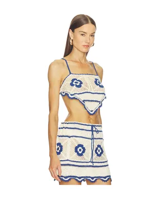 Agua Bendita MELISSA トップ - White,Blue. - サムネイル2