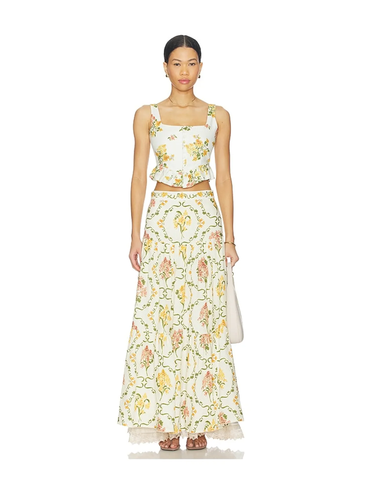 Agua by Agua Bendita ANIS スカート - Ivory,Yellow. - 画像5