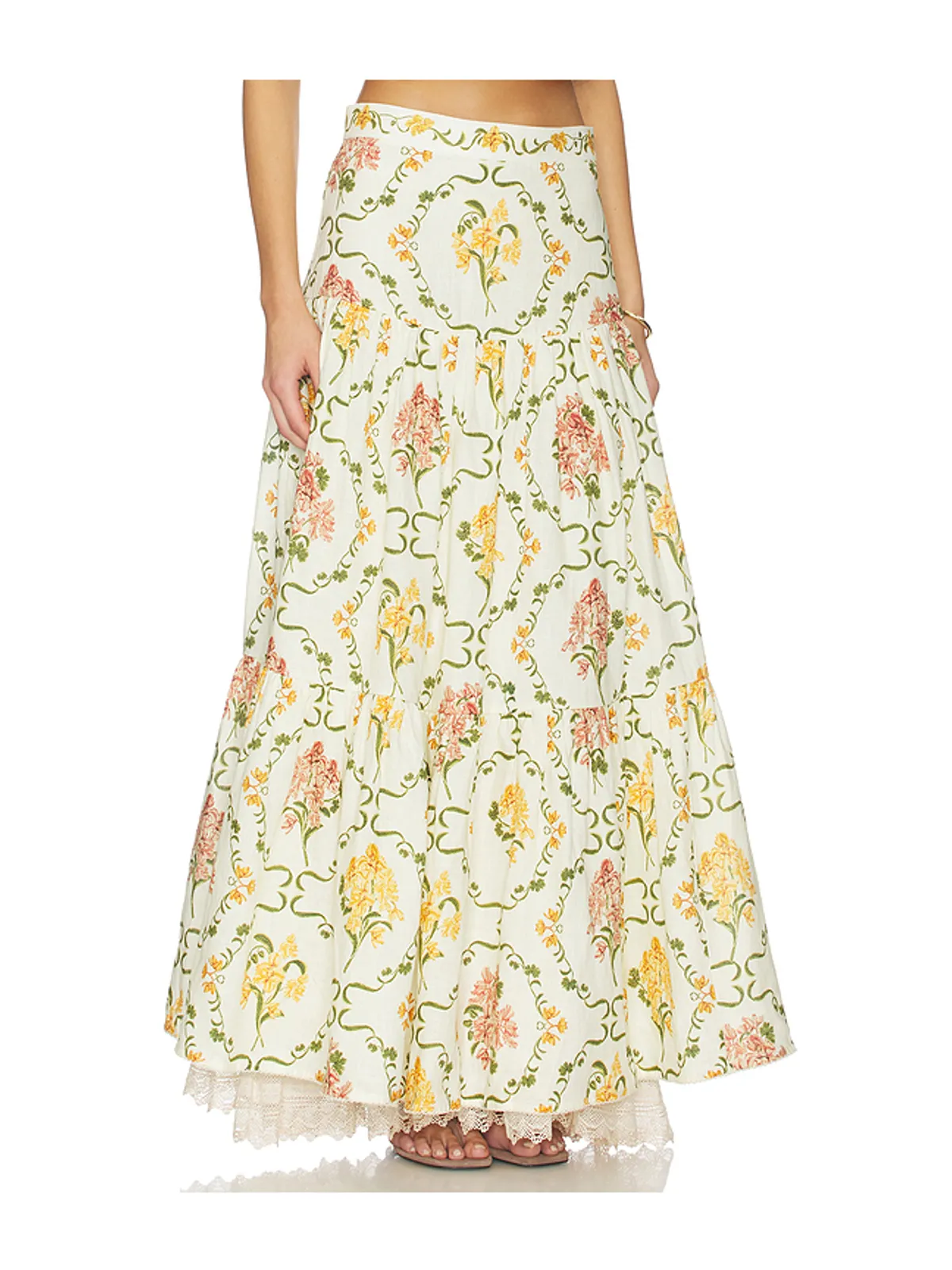 Agua by Agua Bendita ANIS スカート - Ivory,Yellow. - 画像2
