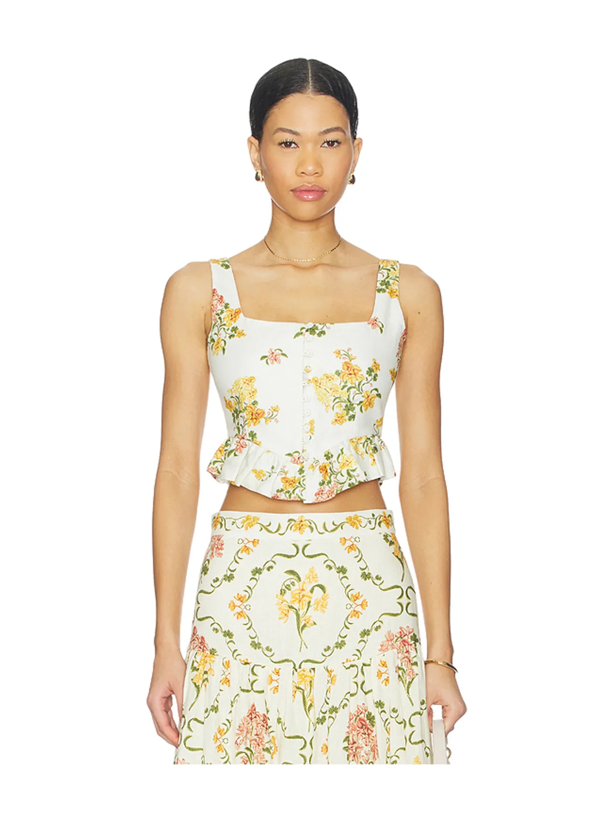 Agua by Agua Bendita ESLABON トップ - Ivory,Yellow. - 画像1
