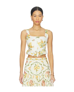 Agua by Agua Bendita ESLABON トップ - Ivory,Yellow. - サムネイル1