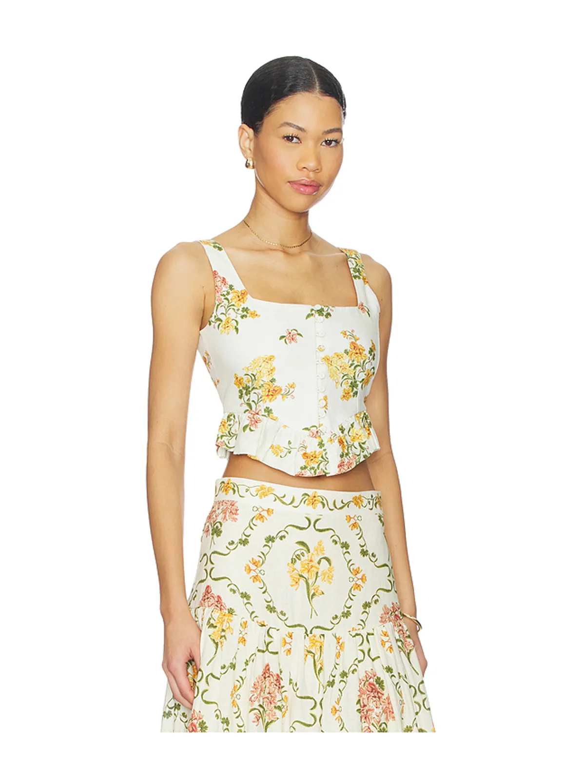 Agua by Agua Bendita ESLABON トップ - Ivory,Yellow. - 画像2