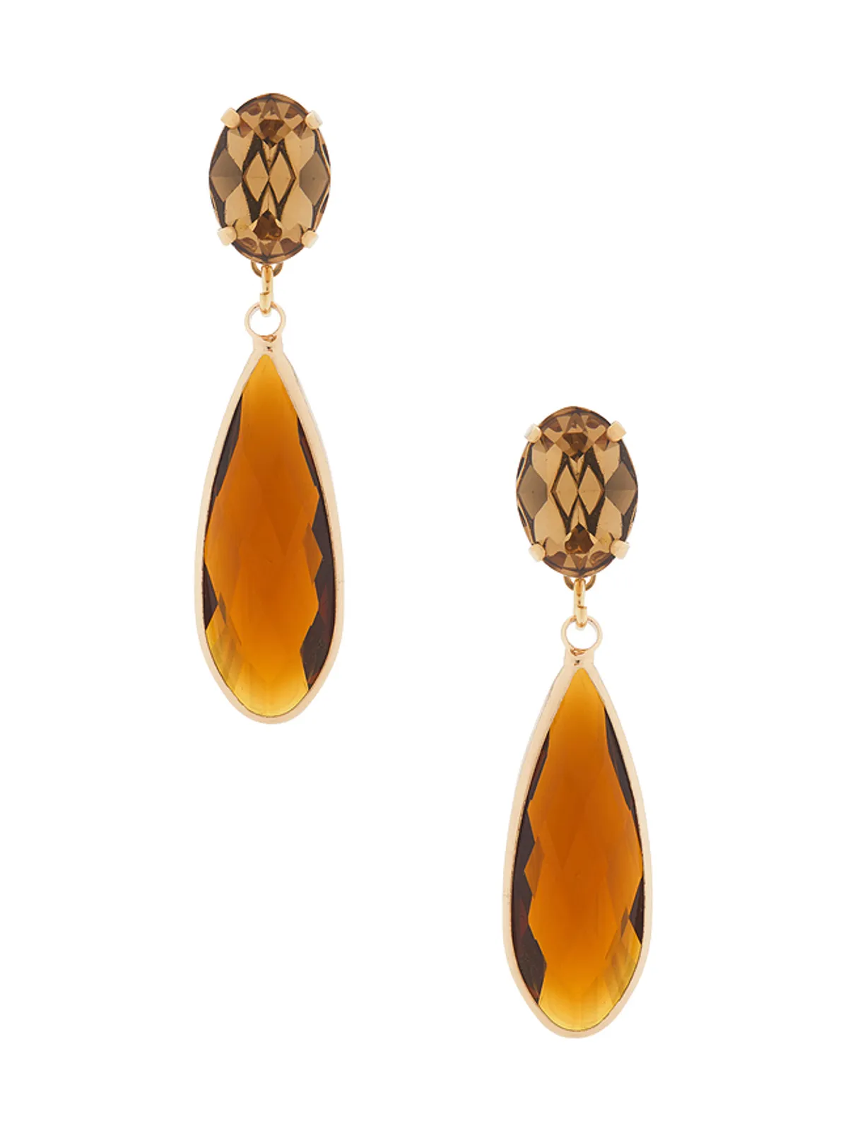 Anton Heunis EARRINGS ドロップイヤリング - Cognac,Metallic Gold. - 画像1