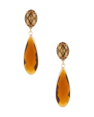 Anton Heunis EARRINGS ドロップイヤリング - Cognac,Metallic Gold. - サムネイル1