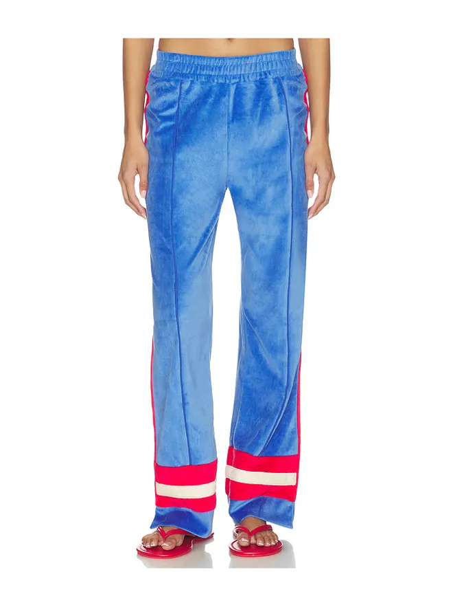 Araminta James Araminta James VELOUR STRIPE トラックパンツ - Blue,Red.の商品画像