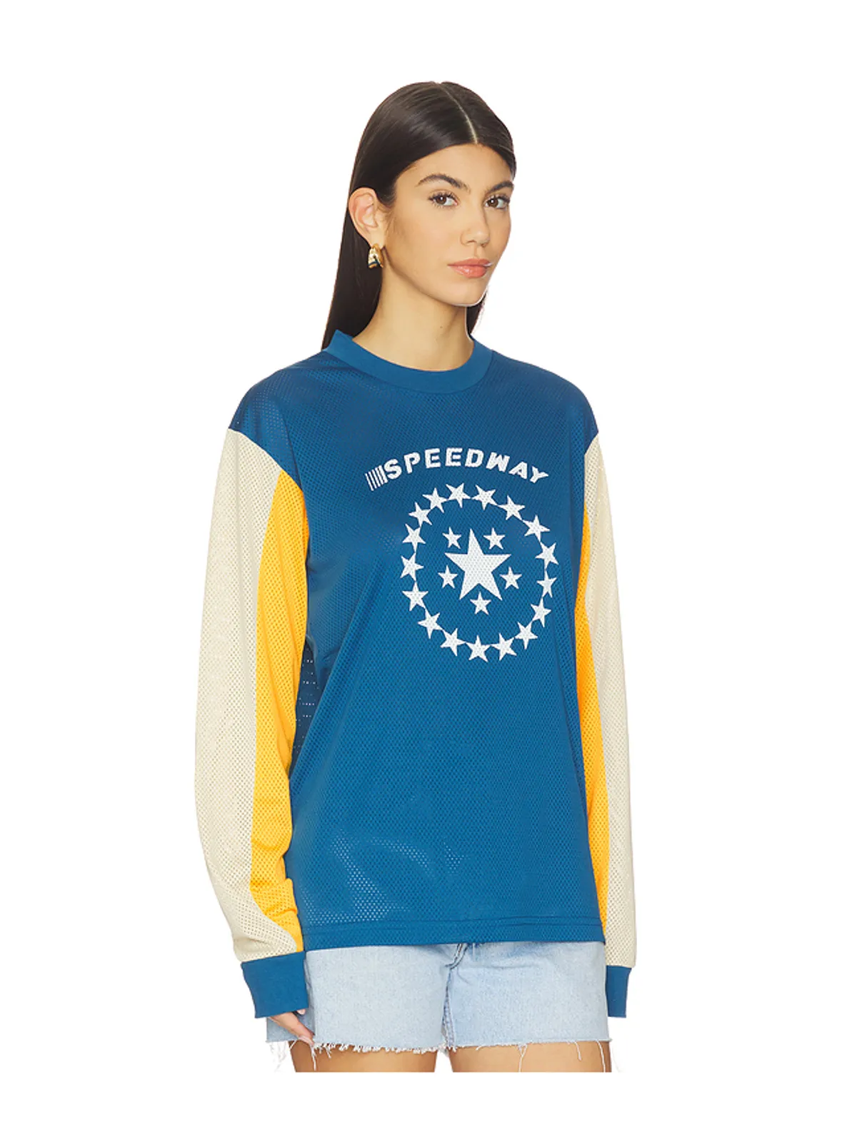 Araminta James SPEEDWAY グラフィックTシャツ - Blue,Yellow. - 画像2