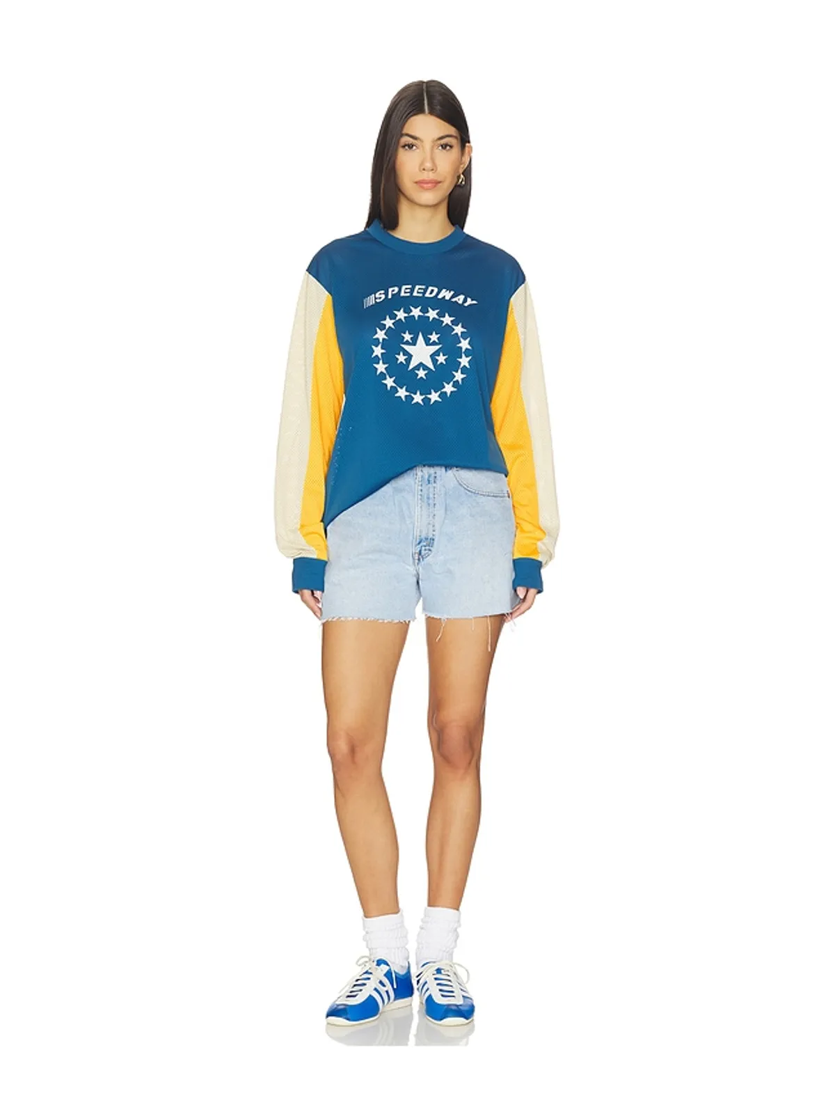Araminta James SPEEDWAY グラフィックTシャツ - Blue,Yellow. - 画像4