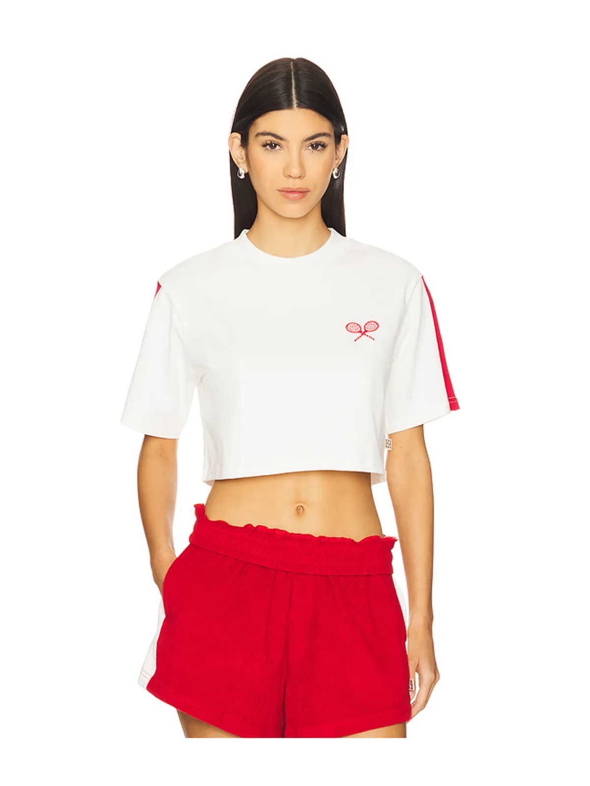 Araminta James RACQUET クロップTシャツ - 画像1
