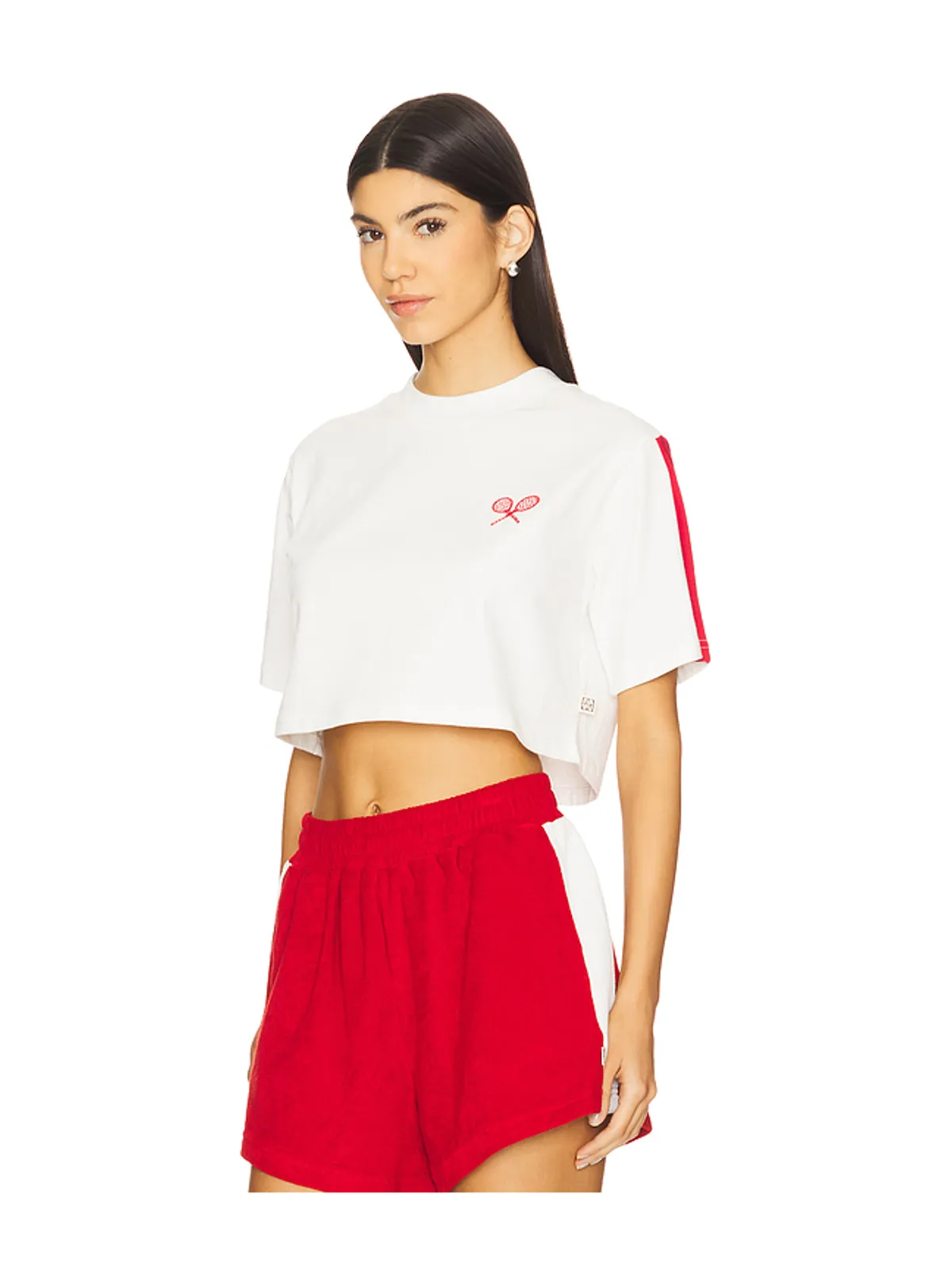 Araminta James RACQUET クロップTシャツ - 画像2