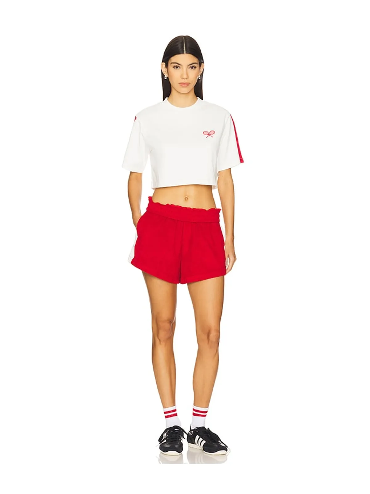 Araminta James RACQUET クロップTシャツ - 画像4