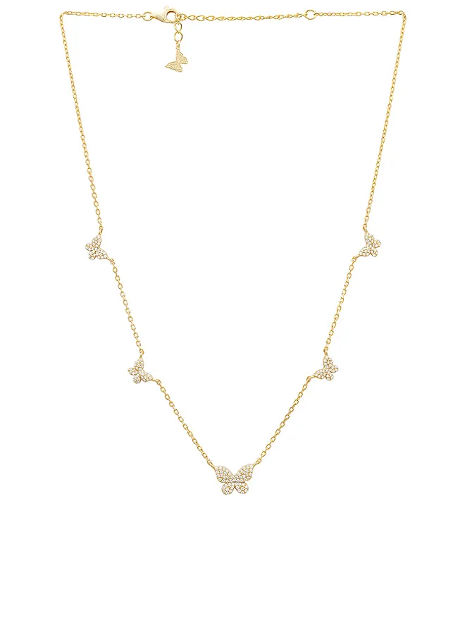 By Adina Eden By Adina Eden PAVE 5 BUTTERFLY ネックレスの商品画像