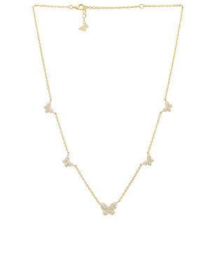 By Adina Eden PAVE 5 BUTTERFLY ネックレス - サムネイル1