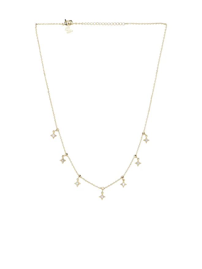 By Adina Eden By Adina Eden CZ MULI STARBURST ダングルネックレスの商品画像