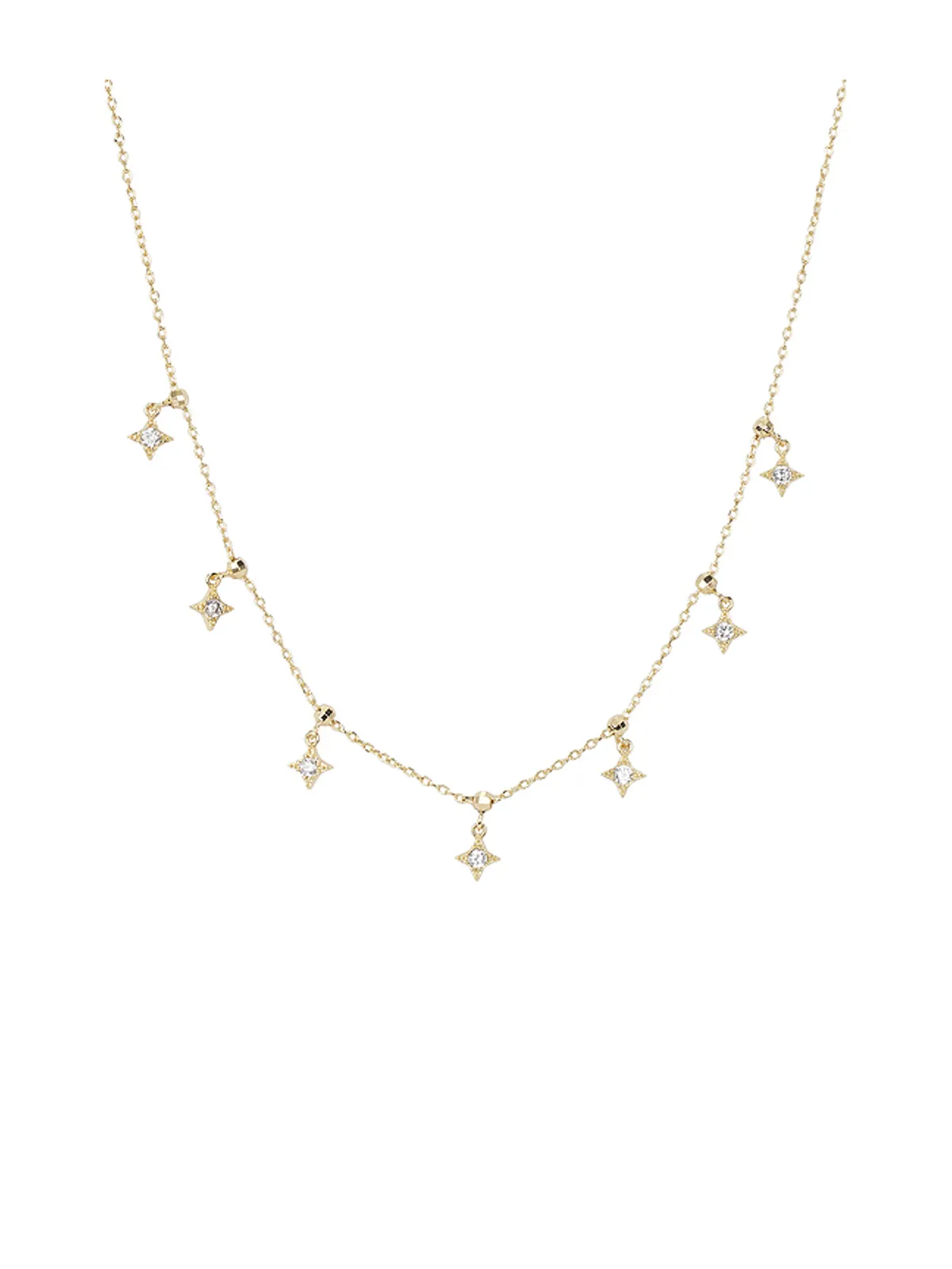By Adina Eden CZ MULI STARBURST ダングルネックレス - 画像2
