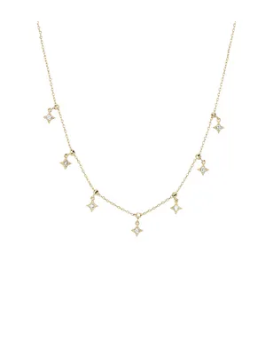 By Adina Eden CZ MULI STARBURST ダングルネックレス - サムネイル2