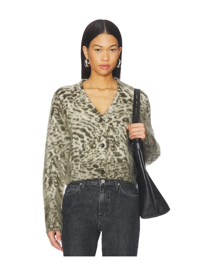 ALLSAINTS ALLSAINTS WICK AMUR カーディガン - Light Grey,Dark Green.の商品画像