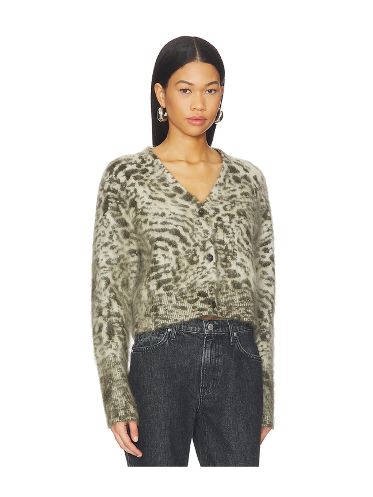 ALLSAINTS WICK AMUR カーディガン - Light Grey,Dark Green. - 画像2