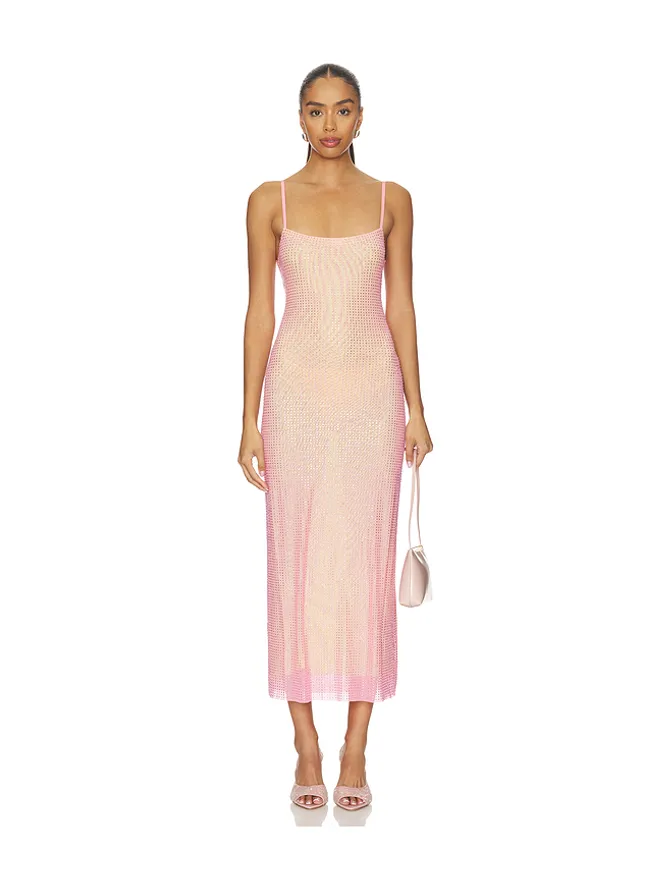 AREA AREA CRYSTAL HOTFIX CAMI ドレス - Peach,Lemon.の商品画像