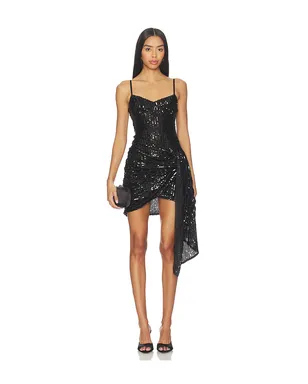 AREA WRAPPED SEQUIN MINI ドレス - サムネイル1