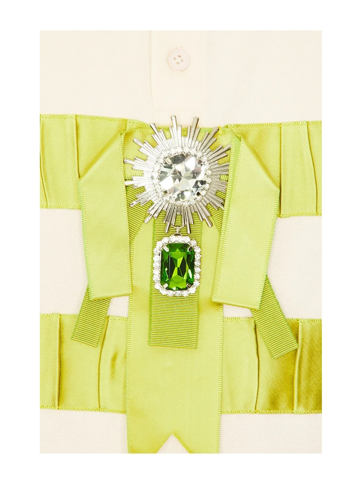 AREA CRYSTAL ポロドレス - Cream,Green. - 画像4