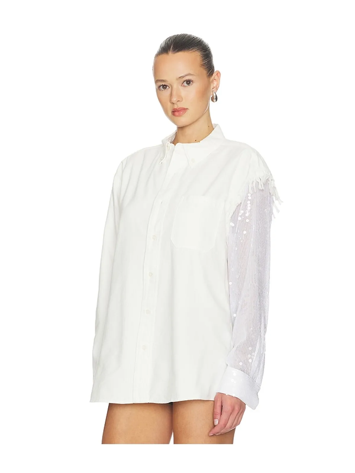 AREA DECONSTRUCTED SEQUIN OXFORD シャツ - 画像3