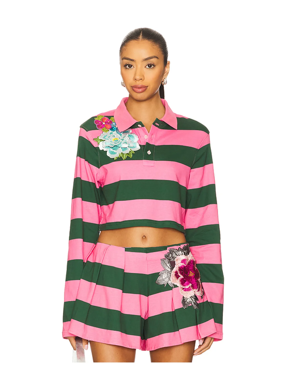 AREA FLOWER トップ - Pink,Dark Green. - 画像1