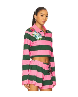 AREA FLOWER トップ - Pink,Dark Green. - サムネイル2