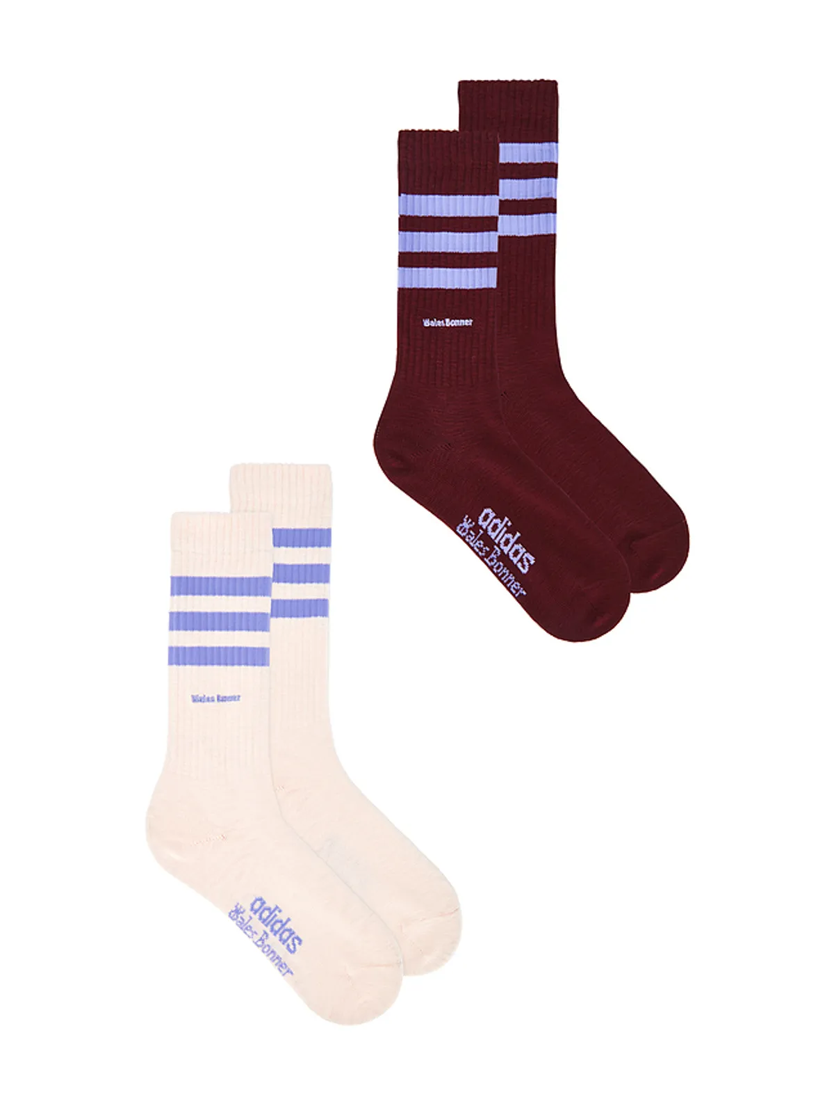 adidas by Wales Bonner WB ソックス - Wine,Cream. - 画像2