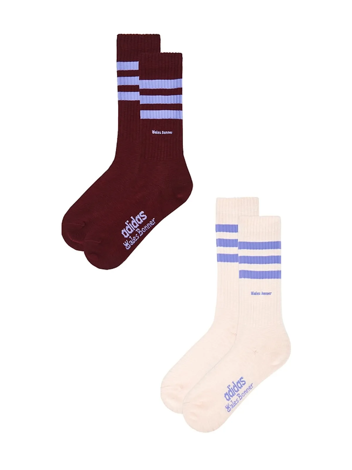adidas by Wales Bonner WB ソックス - Wine,Cream. - 画像3