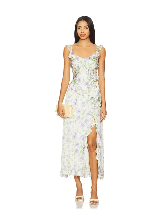 ASTR the Label ASTR the Label ROSALINA ミディ丈スカート - Ivory,Lavender.の商品画像