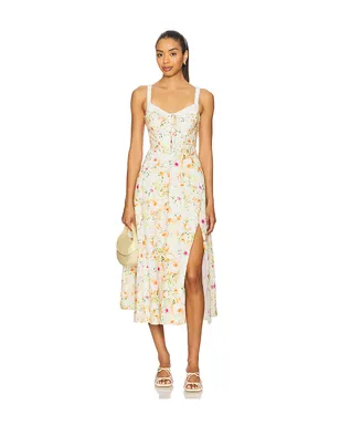 ASTR the Label DRESS ミディ丈ドレス - Orange,Ivory. - サムネイル1