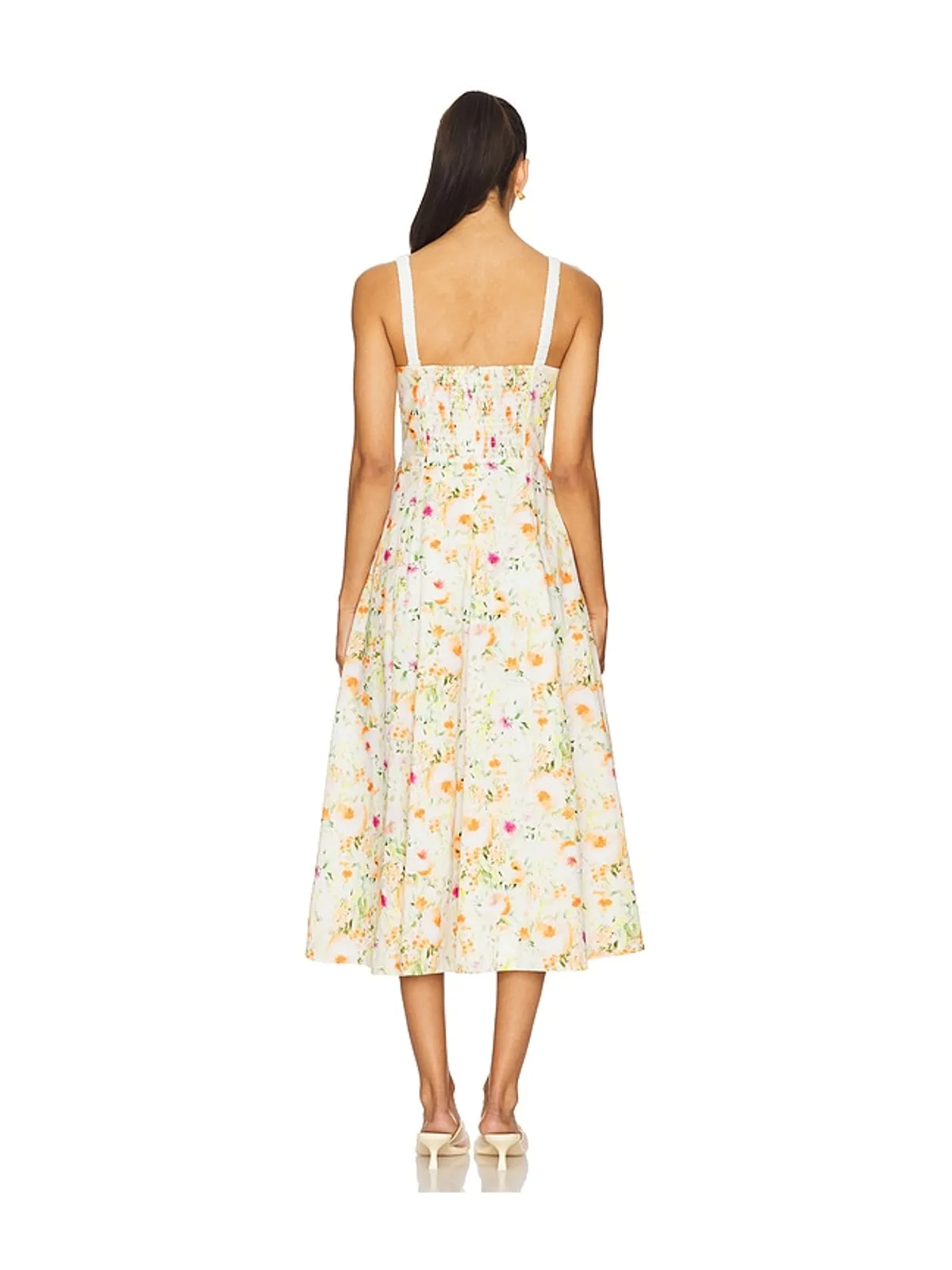 ASTR the Label DRESS ミディ丈ドレス - Orange,Ivory. - 画像3