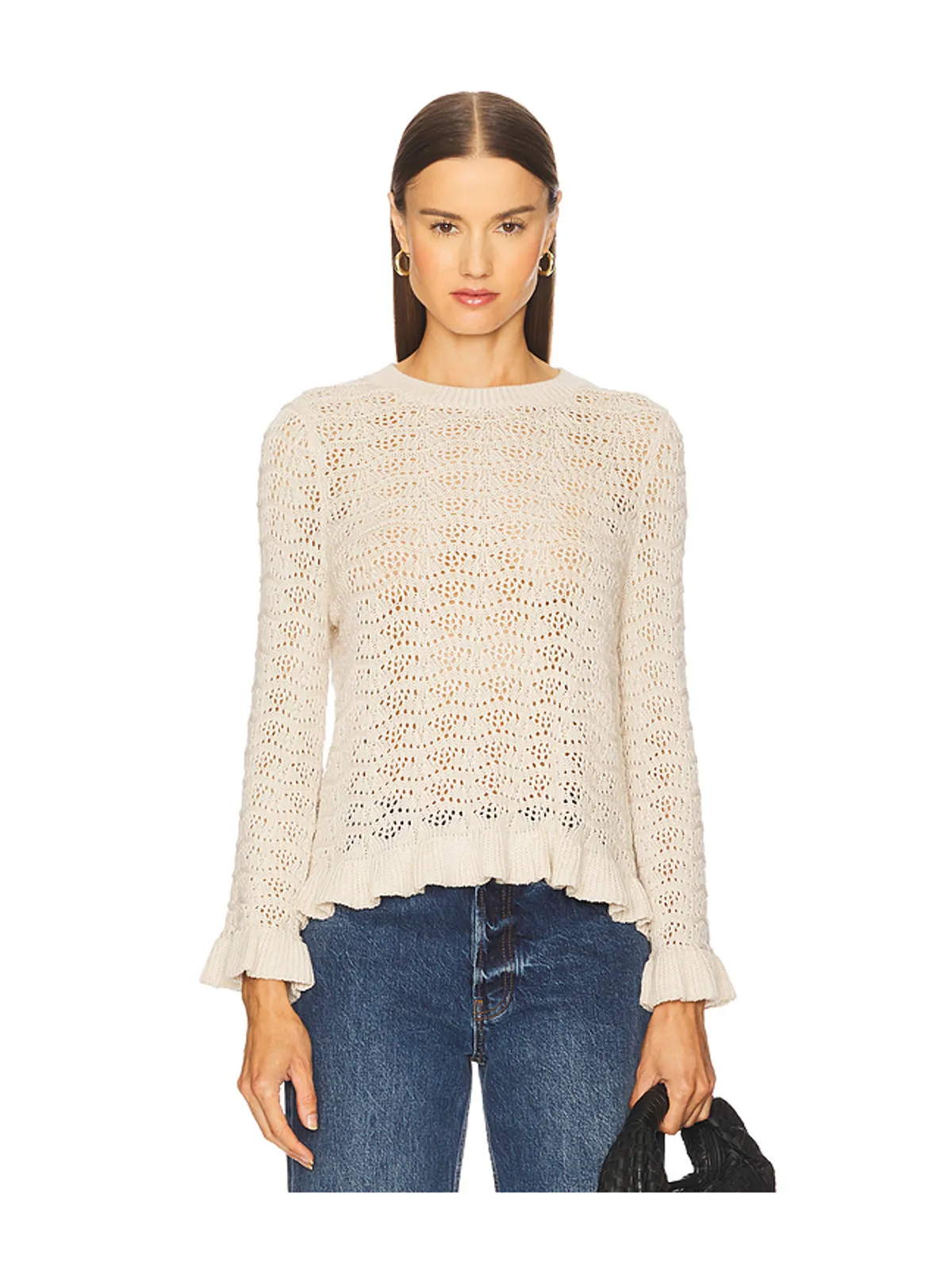 Autumn Cashmere ポインテールラッフルエッジ クルーネックトップス - 画像1