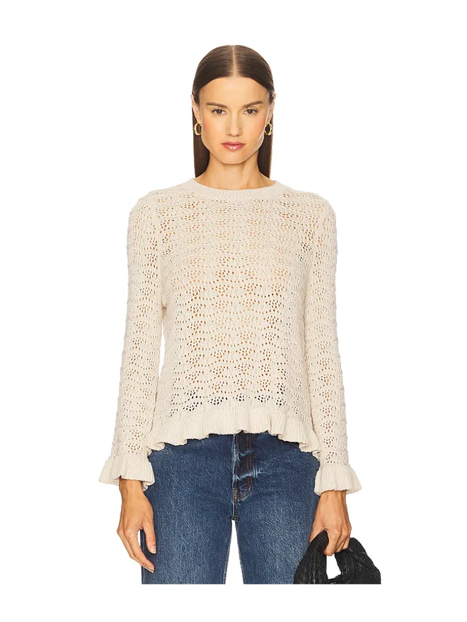 Autumn Cashmere Autumn Cashmere ポインテールラッフルエッジ クルーネックトップスの商品画像