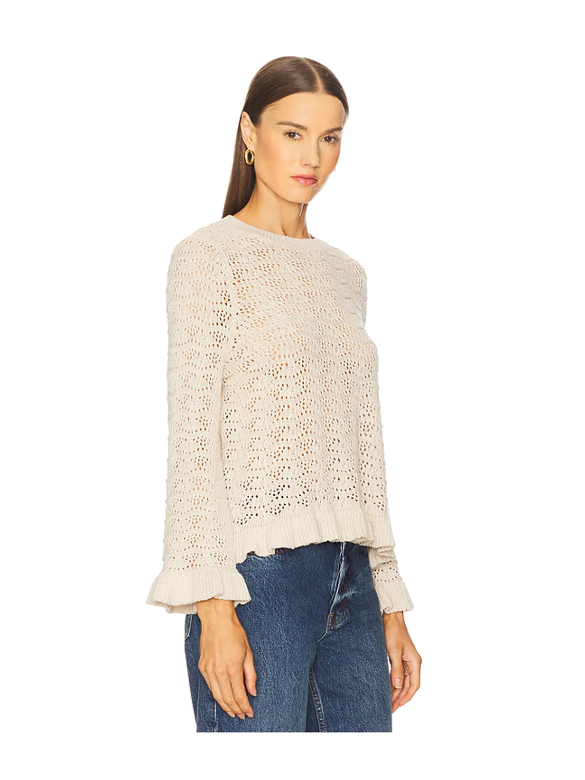 Autumn Cashmere ポインテールラッフルエッジ クルーネックトップス - 画像2