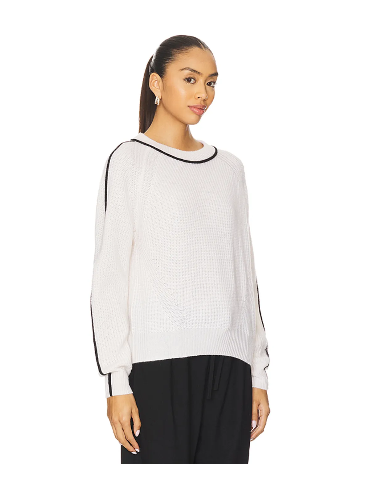 Autumn Cashmere クルーセーター - Black,White. - 画像2