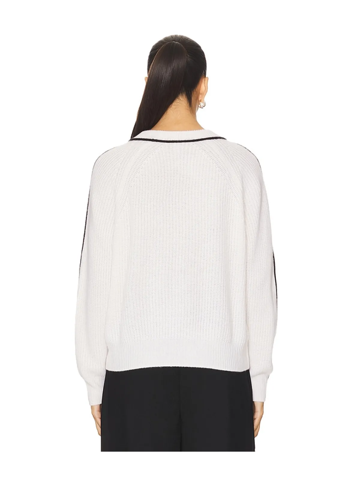 Autumn Cashmere クルーセーター - Black,White. - 画像3