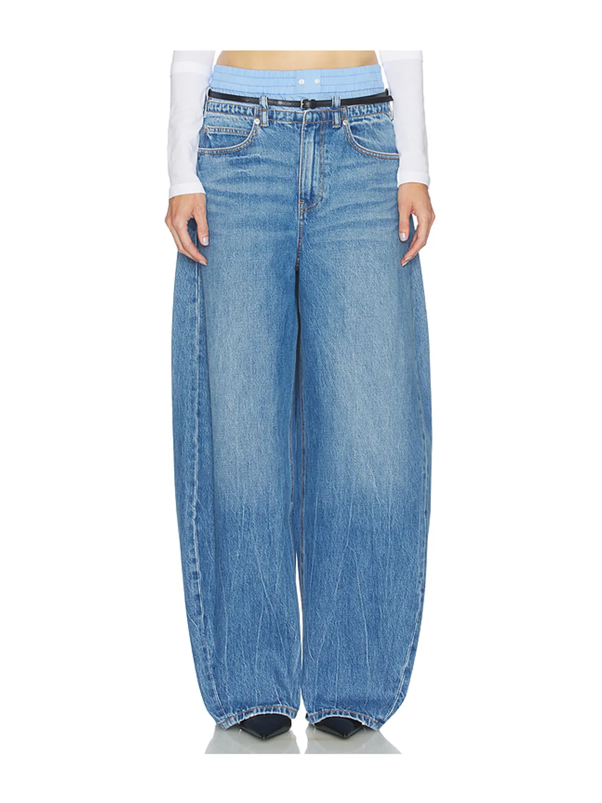 Alexander Wang PRESTYLE BLOW UP WITH LEATHER BELT AND BOXER デニム - 画像1