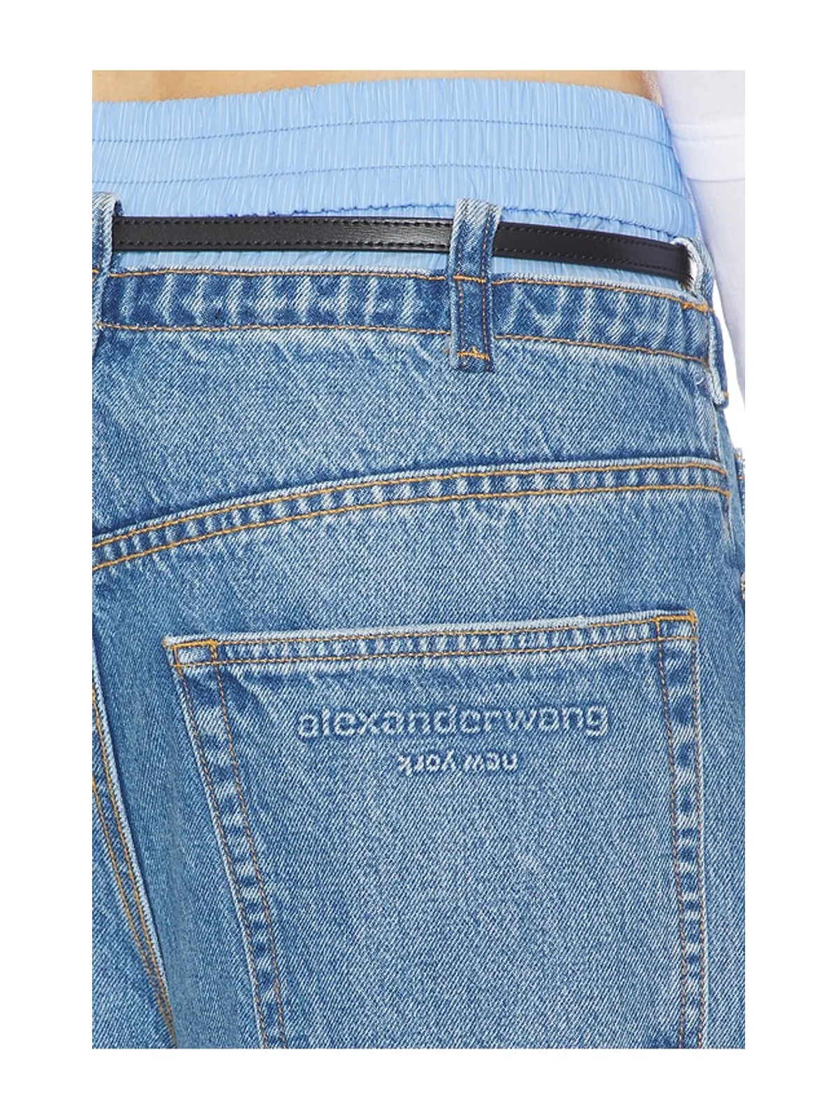 Alexander Wang PRESTYLE BLOW UP WITH LEATHER BELT AND BOXER デニム - 画像6