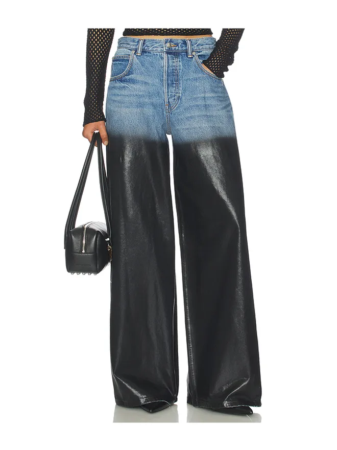 Alexander Wang Alexander Wang SURGE WIDE LEG WITH PARTIAL COATING デニム - Blue,Black.の商品画像