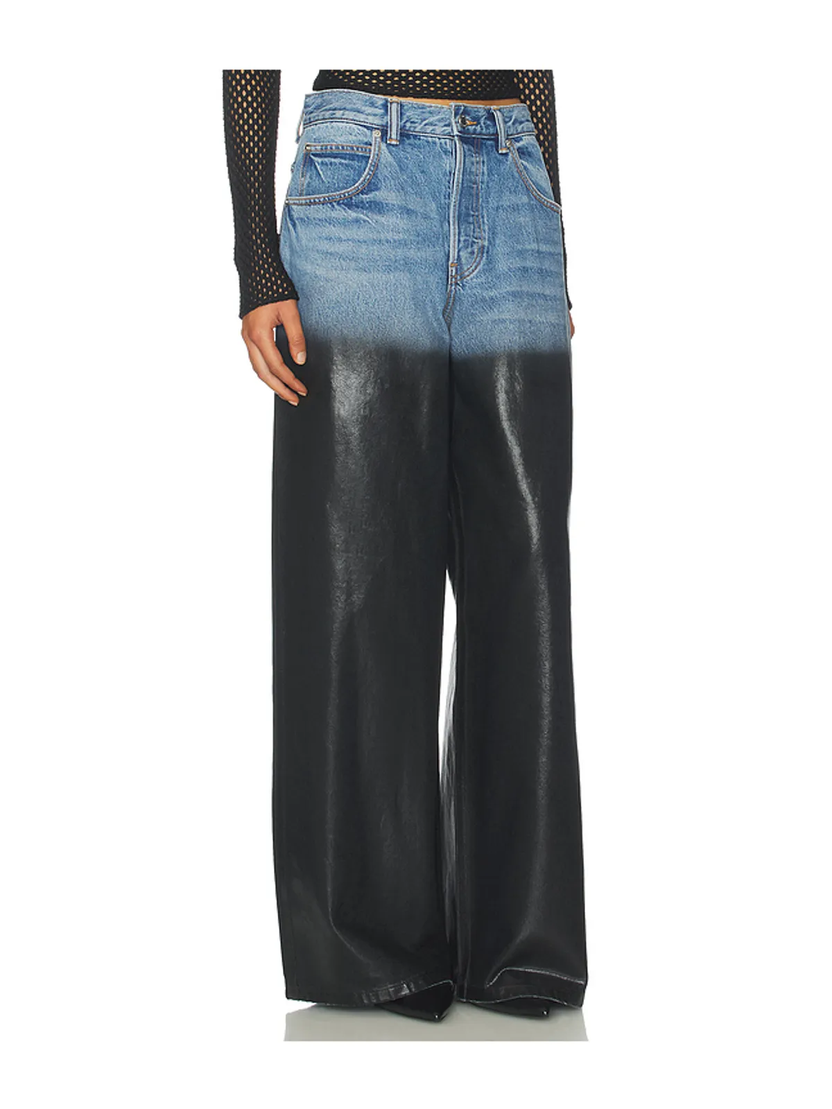 Alexander Wang SURGE WIDE LEG WITH PARTIAL COATING デニム - Blue,Black. - 画像2