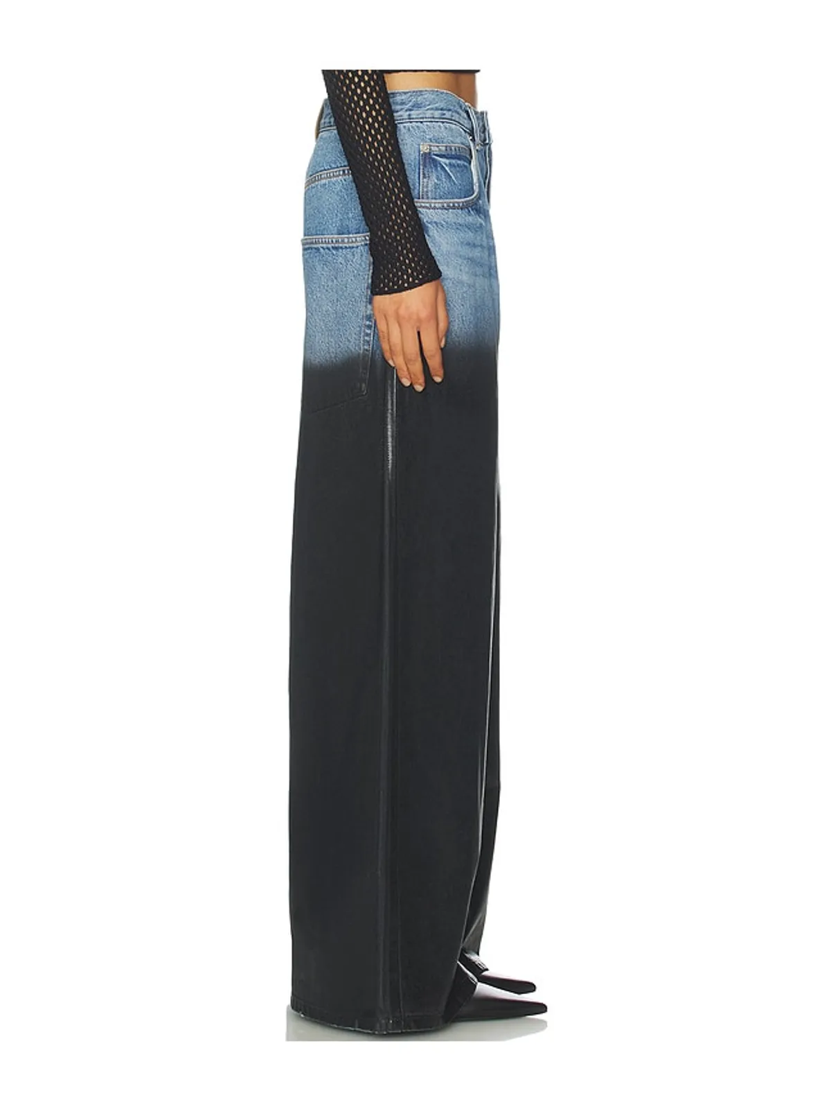 Alexander Wang SURGE WIDE LEG WITH PARTIAL COATING デニム - Blue,Black. - 画像3