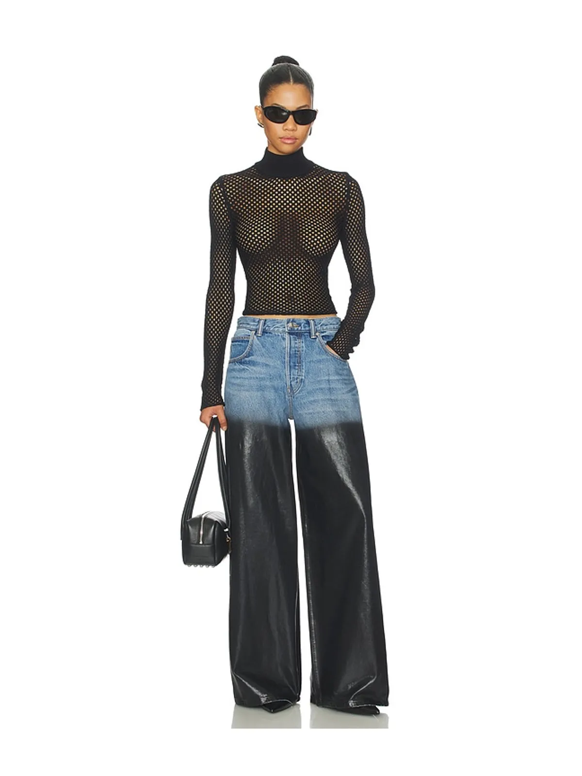 Alexander Wang SURGE WIDE LEG WITH PARTIAL COATING デニム - Blue,Black. - 画像5