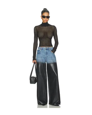 Alexander Wang SURGE WIDE LEG WITH PARTIAL COATING デニム - Blue,Black. - サムネイル5