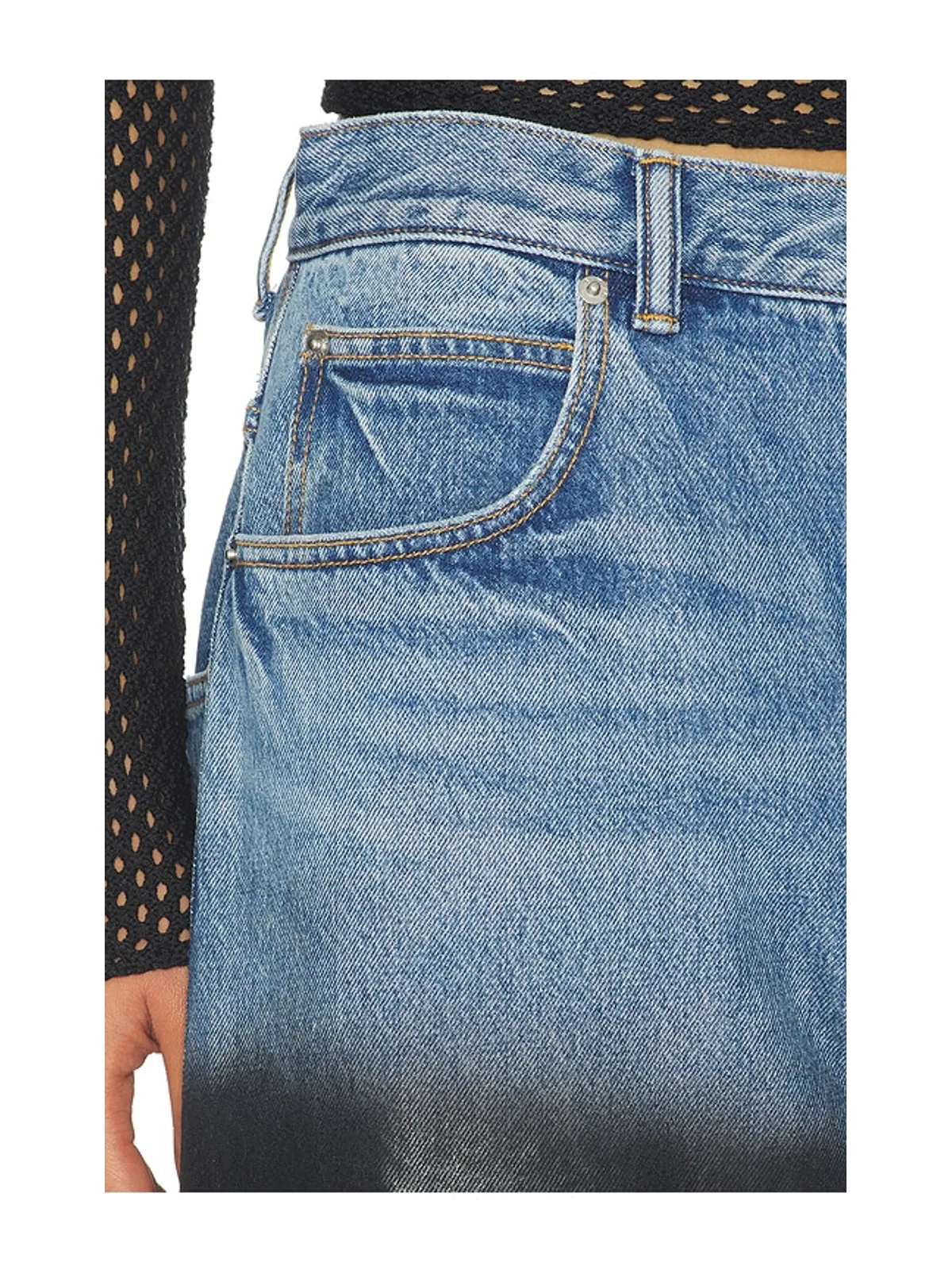 Alexander Wang SURGE WIDE LEG WITH PARTIAL COATING デニム - Blue,Black. - 画像6